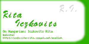 rita iczkovits business card